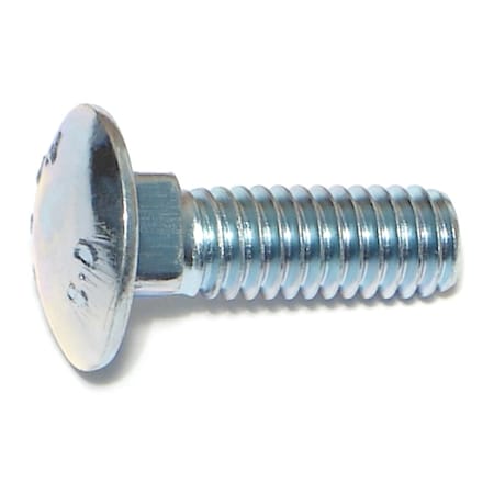 Midwest Fastener Carriage Bolt, Square Neck, 18 (Coarse), 1 in L, Steel, Zinc Plated, 100 PK 01072